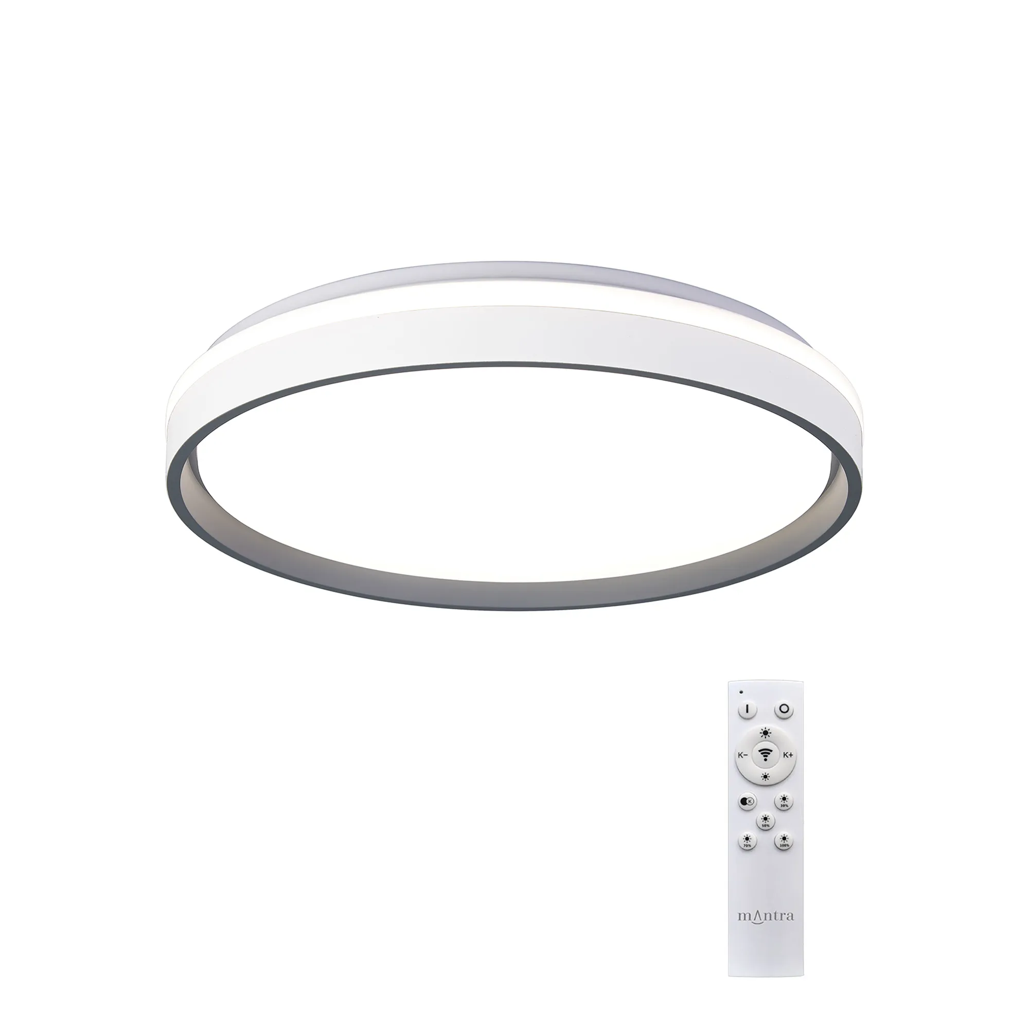 M9027  Verona 55W LED Flush Ceiling Grey